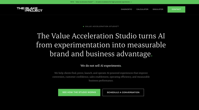 The Blake Project's Value Acceleration Studio